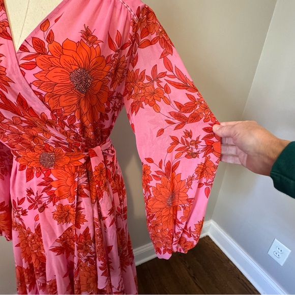 Floral Pink and Red Maxi Dress - Picture 3 of 12